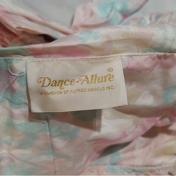 Vintage 80s Dance Allure Alfred Angelo Pastel Floral Strapless Dress ILGWU - Picture 8 of 13